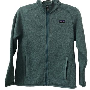 PATAGONIA Better Sweater jacket sz 14 XL winter Full zip up Green boys girls